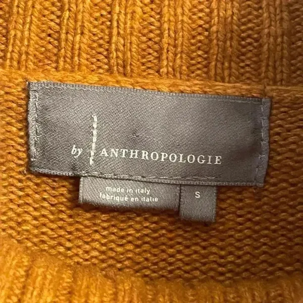 Anthropologie Viscose Wool Mustard Rust Knit Chunkie Oversized SZ S #1726 - Image 6