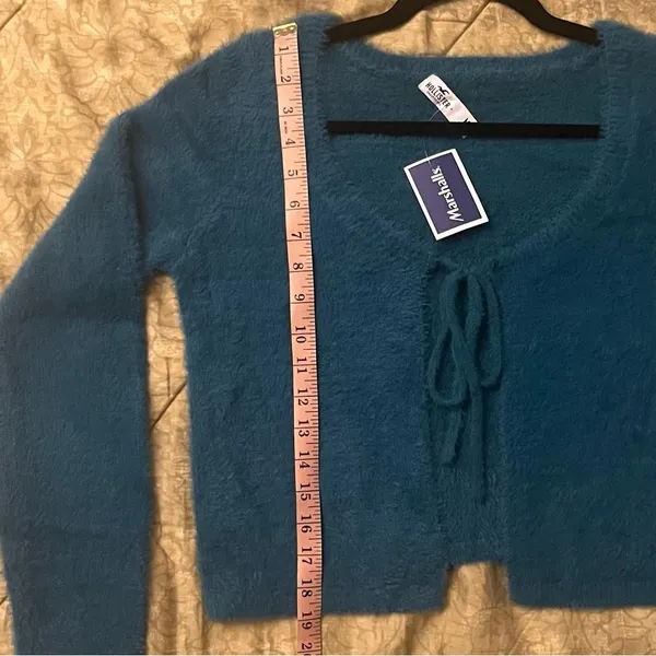 Hollister Knit Cardigan Sweater Blue Size M - Image 9