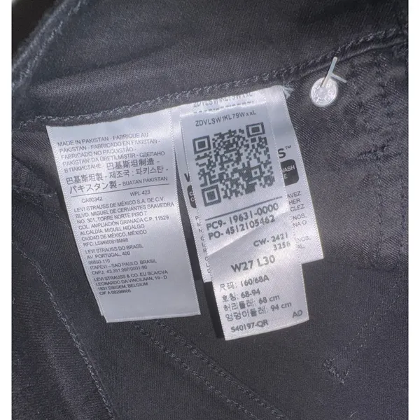 New Levis 314 Shaping Straight Black Jeans Womens 27x30 4 Short Minimalist Basic - Image 8