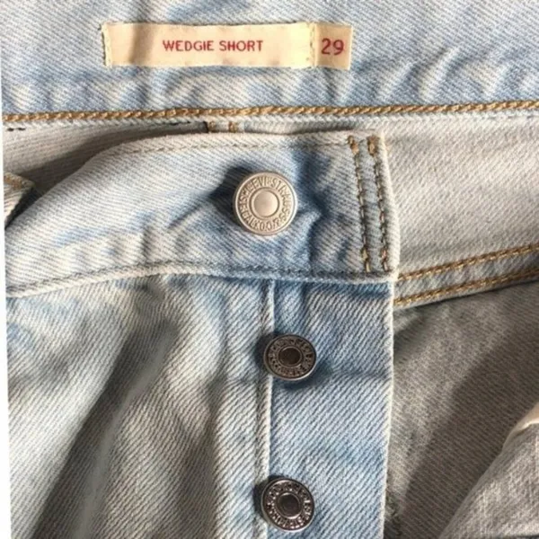 Levi's Wedgie Cut Off Jean Shorts Fray Hem - Image 5