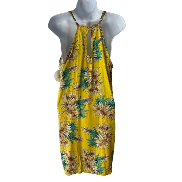 NWT SlothToes Costa Rica Women's Size‎ XS Yellow Tropical Vacation Mini Dress - Image 5
