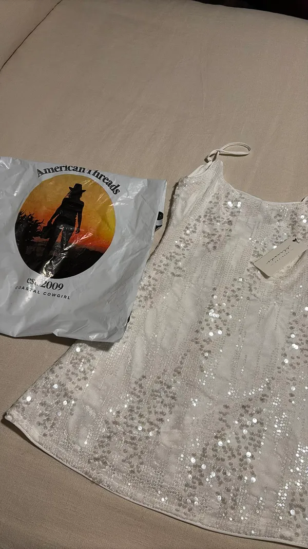 Brand new American threads white sequin mini dress.  - Image 3