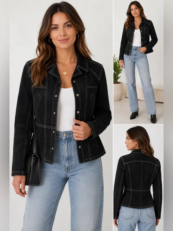 Vintage 1988 Wilsons Leather Maxima Black Genuine Leather Jacket M Western - Image 2