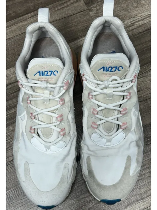 Nike Air Max 270 React Shoes Womens 9.5 American Modern White Pink AT6174-100 - Image 3