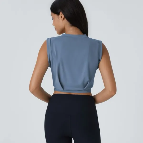 Halara 082HO.- Crew Neck Sleeveless Cropped Yoga Tank Top. Size L - Image 3
