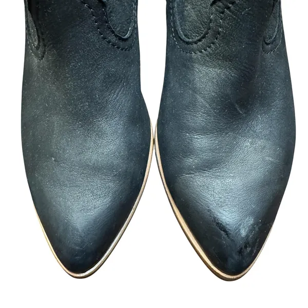 Frye Booties Womens Size‎ 7 Black Leather Ankle Zip Pointed Toe Western 3475038 - Image 2