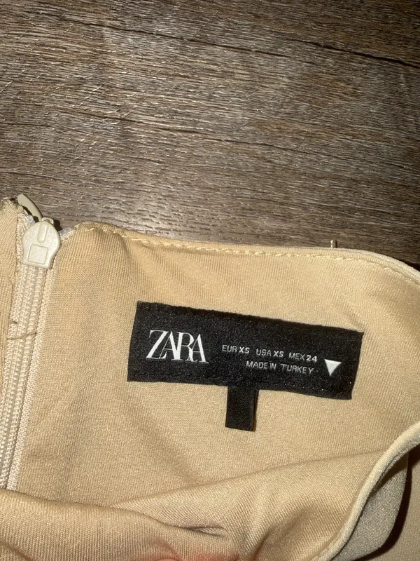 adorable Zara tan belted dress - Image 3