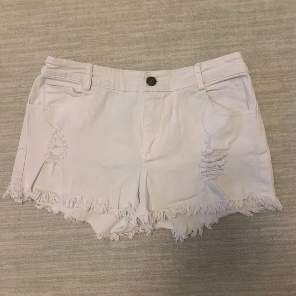 Sugarlips White Distressed Jean Shorts - Image 2