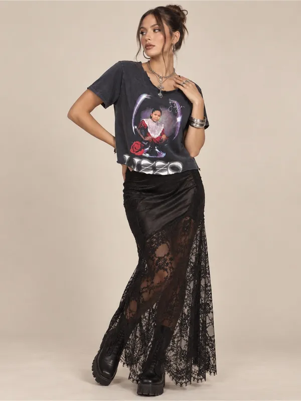 Lizzo Cuz I Love You Too 2019 Tour Graphic Tee DIY CropRaw Hem Festival Music - Image 2