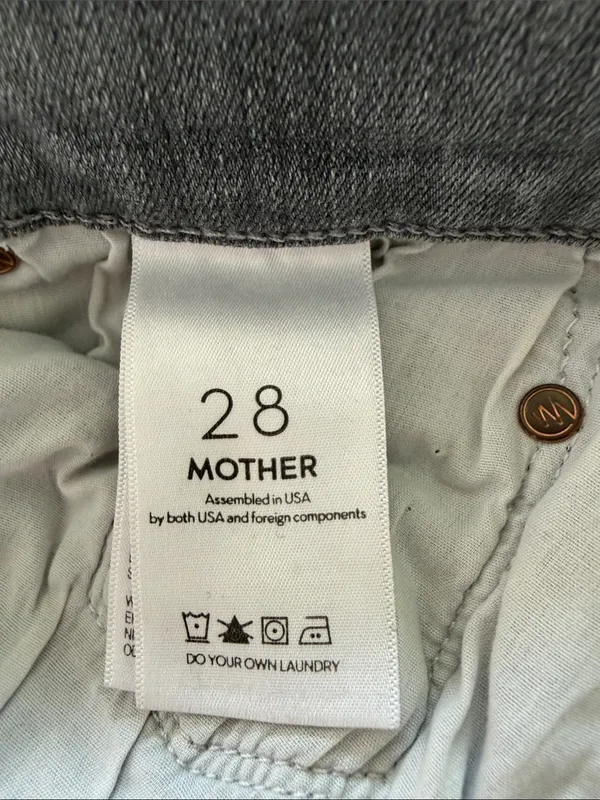 MOTHER The Tomcat Ankle Jeans All Nighter Gray High Rise Straight Size 28 - Image 9