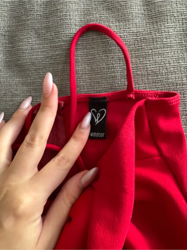 Windsor red Ruched Side Mini Slip Dress - Image 3