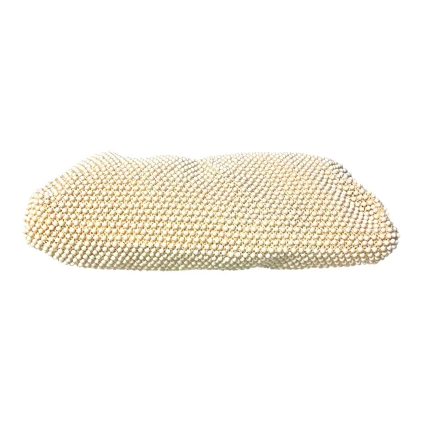Lumured Corde-Bead 40’s Ivory Caviar Beads Hardshell Top Handle Clutch - Image 3
