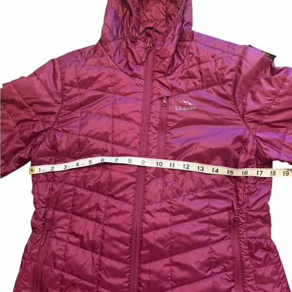 L.L. Bean Women’s Primaloft Packaway hooded jacket XS Peitte Raspberry Pink - Image 6