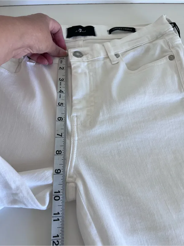 NWT 7 For All Mankind Women's Tailorless Dojo in Slim Illusion White 29 - Image 10