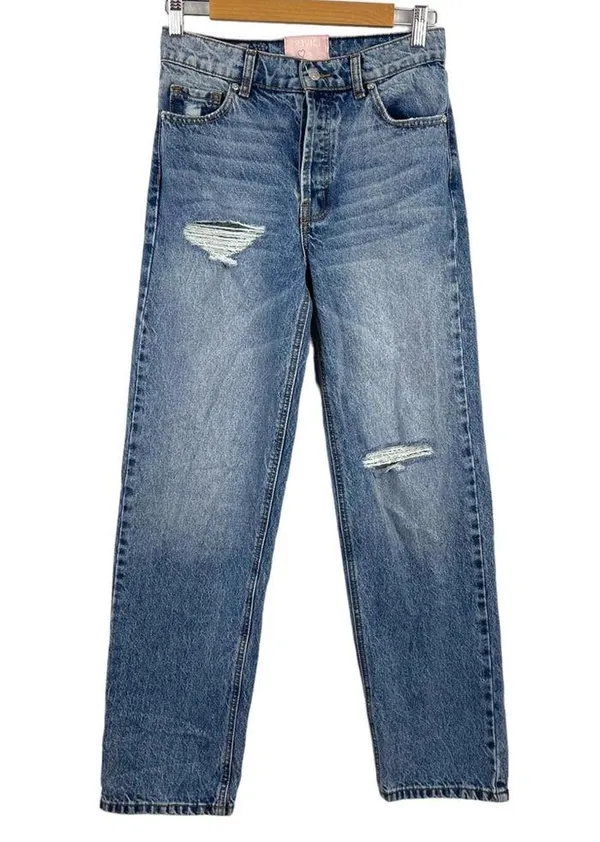 Revice Super 80s High Rise Button Fly Distressed Straight Leg Rigid Jeans SZ 25 - Image 3