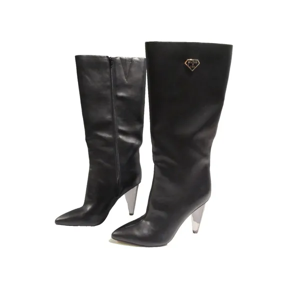 INC Mateo for INC Charlotte Boots Black 10M NWOB Cone Clear Heel Knee High - Image 3