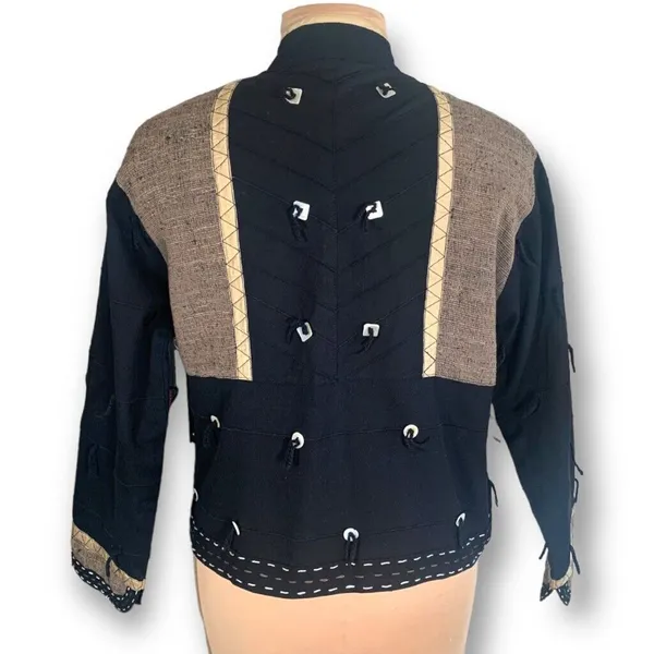 Vintage Yak Magik Jacket 90s‎ Embroidered Western Boho Cropped Black Western - Image 10