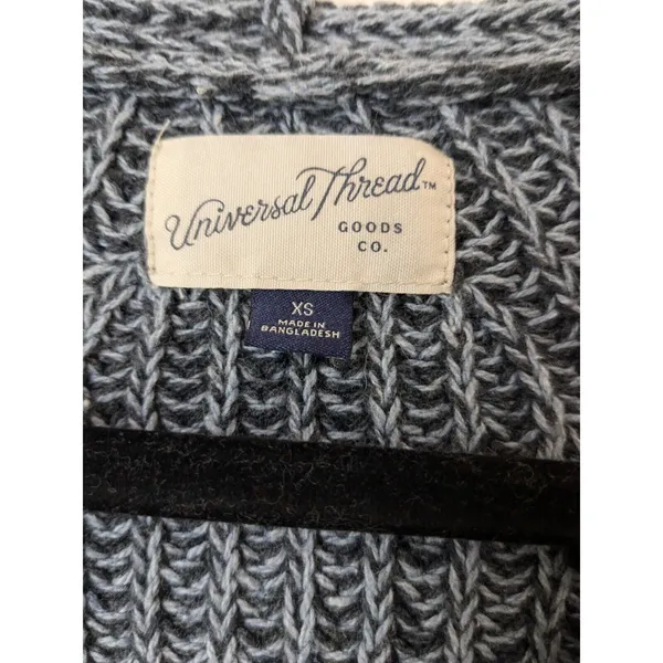 Universal Thread Sweater Dark Gray V Neck Puff Sleeve Knit Winter Size XS NWOT - Image 3