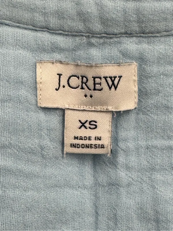 J. Crew Light Blue Cotton Gauze Button Up Shirt Women’s XS - Image 3