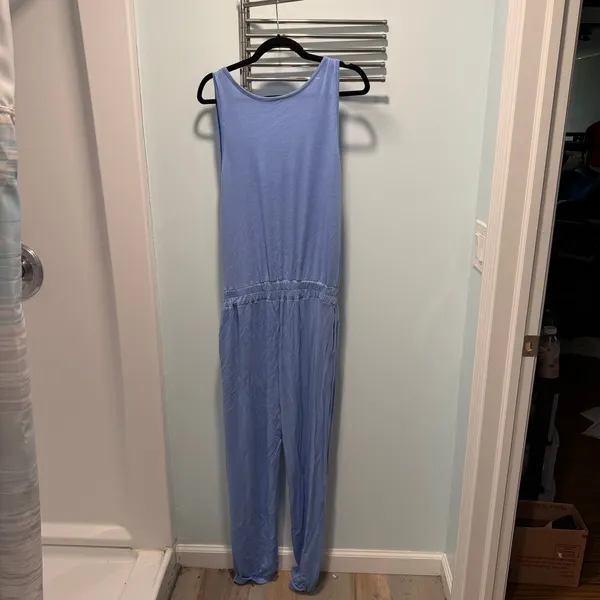 Dear Apple Sleeveless Jumpsuit Blue‎ Small Casual Loungewear Relaxed Fit - Image 4