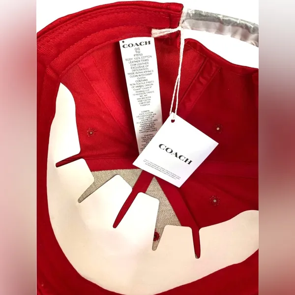 NWT Coach Varsity C Cap Red/ Black M/L - Image 5