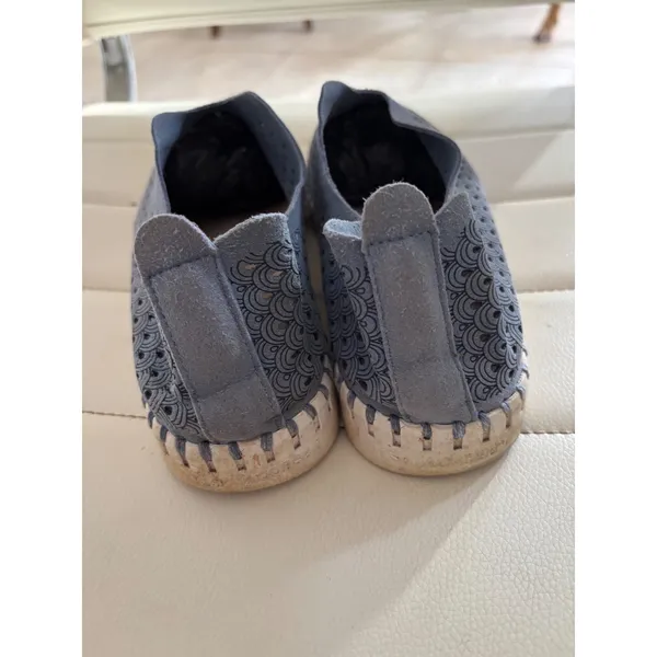 Ilse Jacobsen Hornbæk Tulip Blue Grey Laser Cut Slip On Loafers Shoes 37 - Image 3