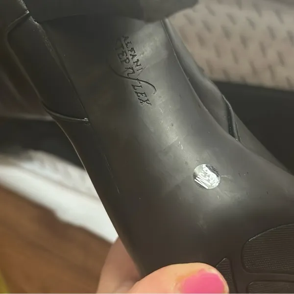 Alfani Step N Flex Elegant Black Knee-High Tall Black Faux Leather Boots NIB - Image 8