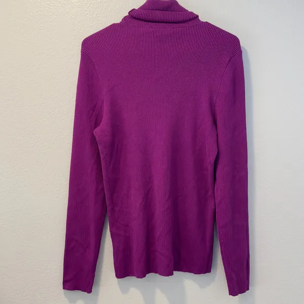 Lauren Ralph Lauren Size-XL Women's Sweater Hot Purple‎ Turtleneck Logo - Image 10