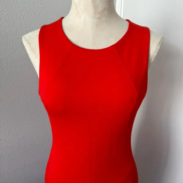Aritzia Babaton Red Orange Bodycon Dress - Size 4 - Image 3