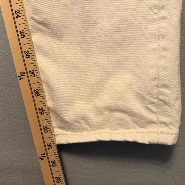Zara Origins Straight Leg Denim Jeans Cream Off-White Women Size 31 - Image 5