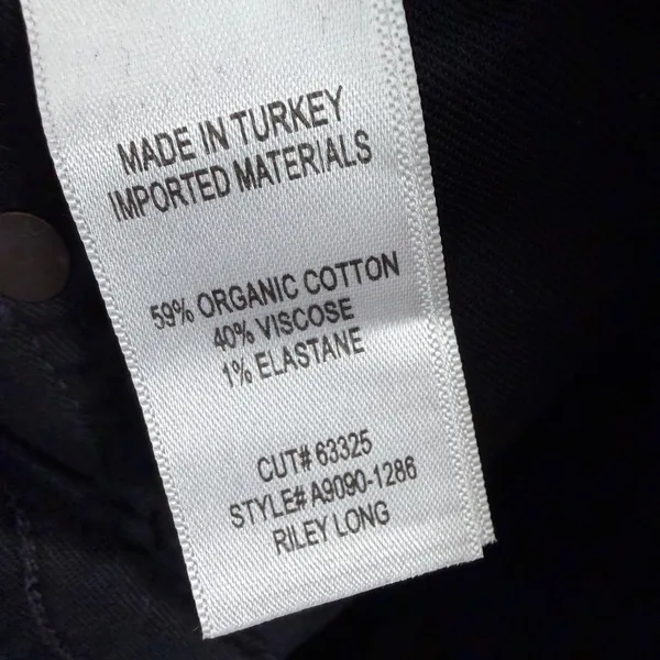 Agolde Riley Long Jeans Womens Size 25 Black Button Fly Denim 27" A9090-1288 - Image 9