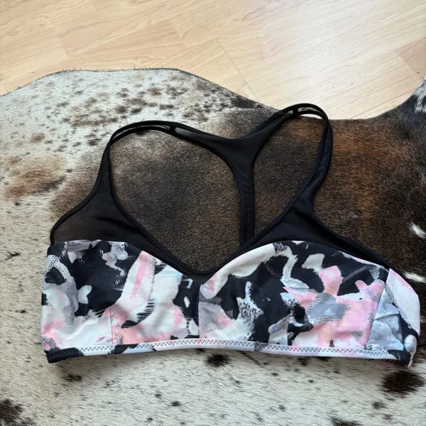 LULULEMON Water Salty Swim Bikini Top Grapefruit Mini Oki Gray‎ Size 4 - Image 2