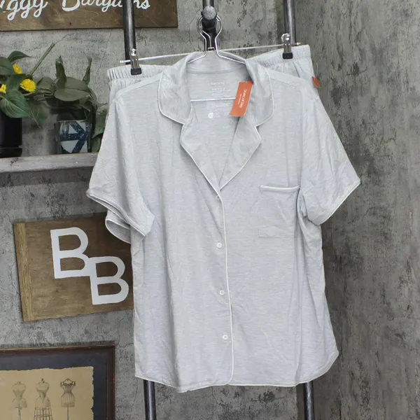 NWT State Of Day 2-Pc. Short-Sleeve Pajama Set 100180145MS Gray Heather XL - Image 2