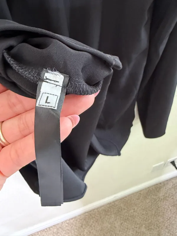 Clothes by Locker Room Black Pleated Long Sleeve Blouse‎ Pleat Womens Size L - Image 7