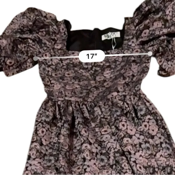 Mary Benson Lucinda Winter Floral Black & Pink Jacquard Dress Sz S‎ NEW Prairie - Image 8