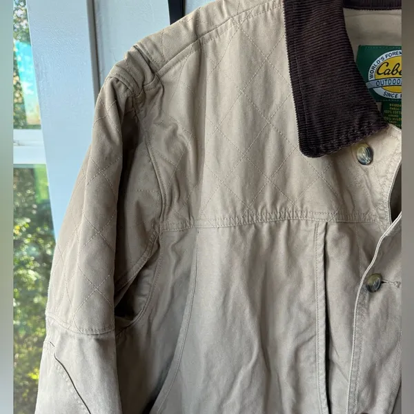 Cabela’s Tan Brown Corduroy Collar Quilated Canvas Barn Jacket Chore Coat 2XL - Image 14