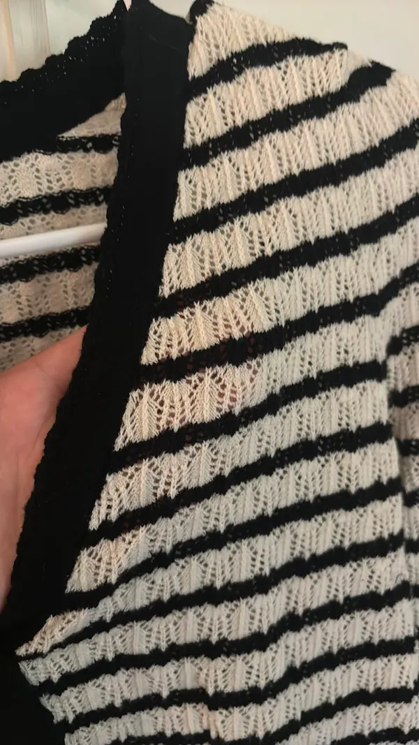 Old Navy Blouse Long Sleeve Striped Button Up - Image 3