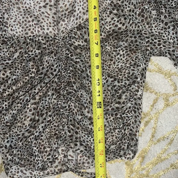 Zara Leopard Print Sheer Cropped Top Size Small - Image 8