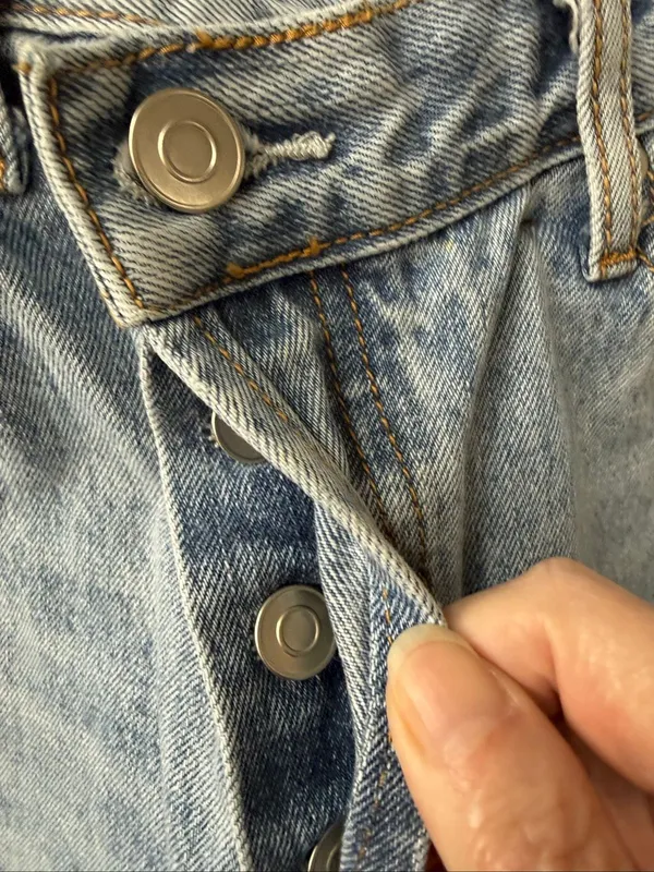 Princess Polly Cross Front Button Fly Slightly Taper Leg Denim Jeans 6 - Image 4