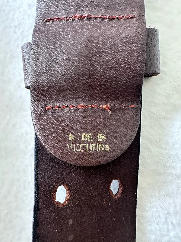 Leather Belt Size L Brown Double Prong Silver Buckle Waist Band Unisex Western - Image 7