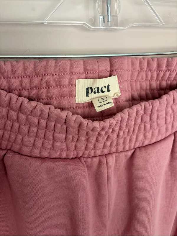 Pact Dusty Rose Courtside Split Leg Sweatpants Small - Image 4