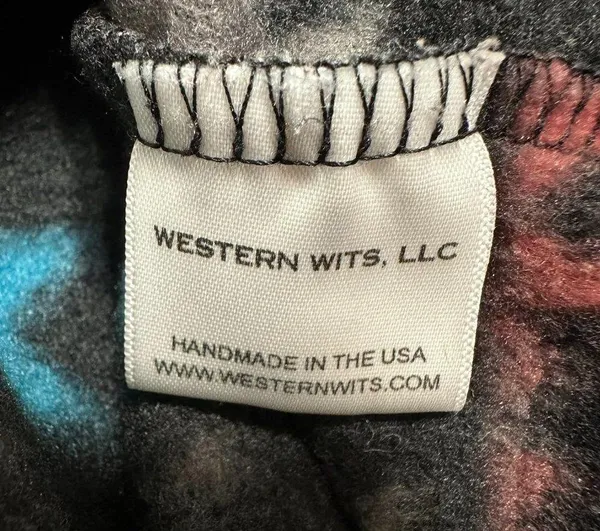 VTG Western Wits Aztec Fleece Pullover Black Size M - Image 5