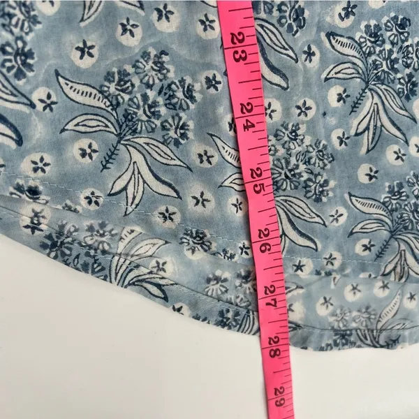 Cassandra Harper block print button down shirt‎ sz m Blue Size M - Image 3