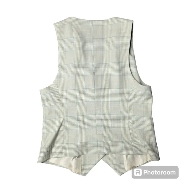 Zara Plaid‎ Button Front Vest - Image 5