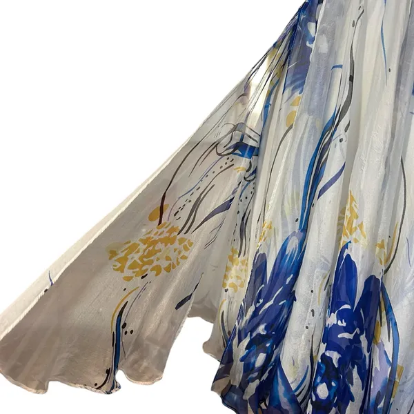 Terani Cocktail Dress 100% Silk Y2K Fairy Beaded Short Sheer Lined Flowy SZ 2 - Image 10