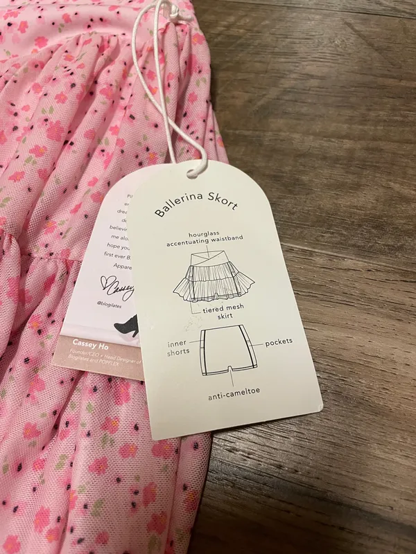 NWT! Blogilates Viral Taylor Swift Popflex Ballerina Skirt Skort Pink Floral Medium - Image 7