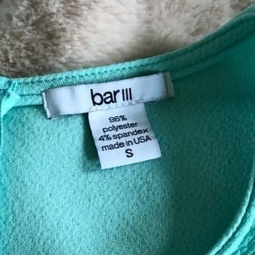 Bar III Womens Mint Green Textured Sleeveless Blouse Back Zip‎ Tulip Hem Small - Image 4