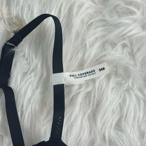 Aerie Smoothez Mesh Full Coverage Unlined Bra Black 34B - Image 7