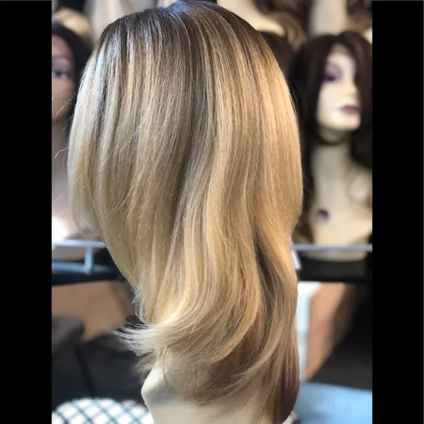 Thick ethnic SidePart Ombré Blonde Lacefront Wig - Image 3