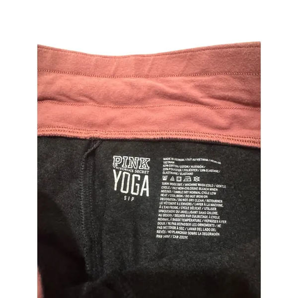 PINK Leggings Victoria's‎ Secret Yoga Small Black Pink Logo Drawstring - Image 4